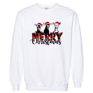 Merry Christmas Goat Funny Xmas Goat Funny Goat Garment-Dyed Sweatshirt