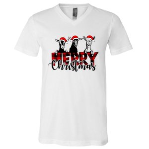 Merry Christmas Goat Funny Xmas Goat Funny Goat V-Neck T-Shirt