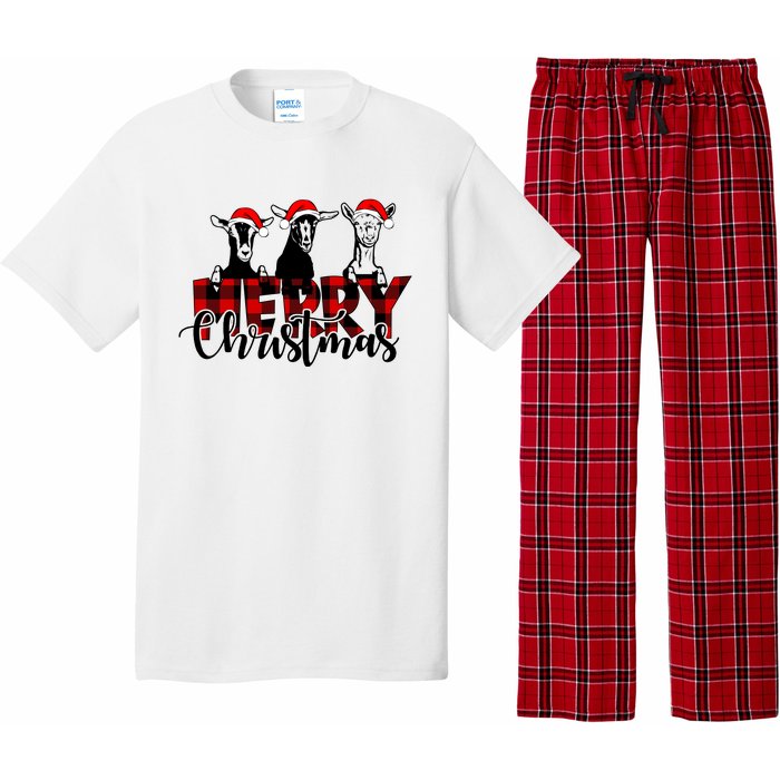 Merry Christmas Goat Funny Xmas Goat Funny Goat Pajama Set