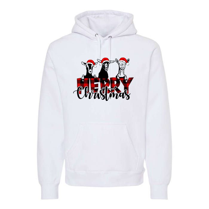 Merry Christmas Goat Funny Xmas Goat Funny Goat Premium Hoodie