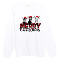 Merry Christmas Goat Funny Xmas Goat Funny Goat Premium Crewneck Sweatshirt