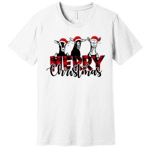 Merry Christmas Goat Funny Xmas Goat Funny Goat Premium T-Shirt