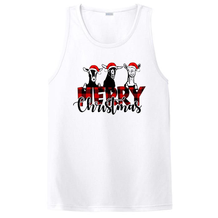 Merry Christmas Goat Funny Xmas Goat Funny Goat PosiCharge Competitor Tank