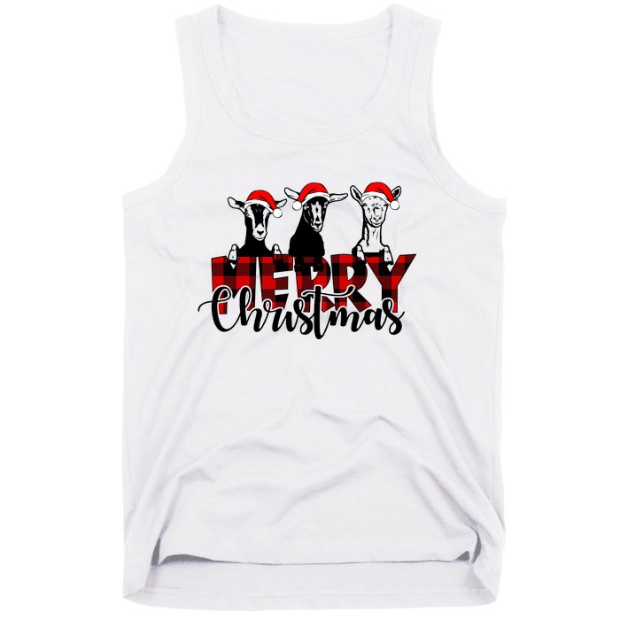 Merry Christmas Goat Funny Xmas Goat Funny Goat Tank Top