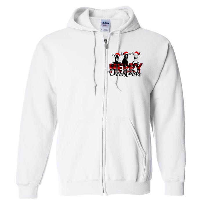 Merry Christmas Goat Funny Xmas Goat Funny Goat Full Zip Hoodie