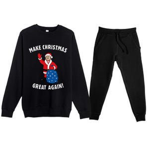 Make Christmas Great Again! Santa Trump Funny Premium Crewneck Sweatsuit Set