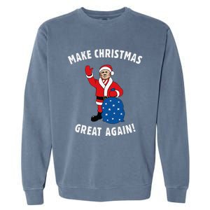 Make Christmas Great Again! Santa Trump Funny Garment-Dyed Sweatshirt