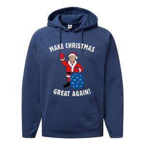 Make Christmas Great Again! Santa Trump Funny Performance Fleece Hoodie