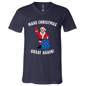 Make Christmas Great Again! Santa Trump Funny V-Neck T-Shirt