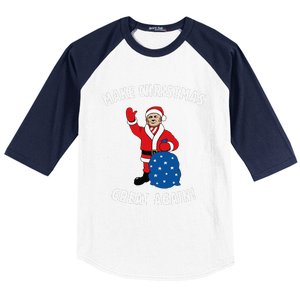 Make Christmas Great Again! Santa Trump Funny Baseball Sleeve Shirt