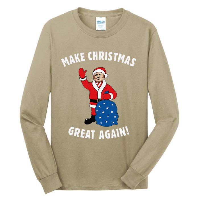 Make Christmas Great Again! Santa Trump Funny Tall Long Sleeve T-Shirt