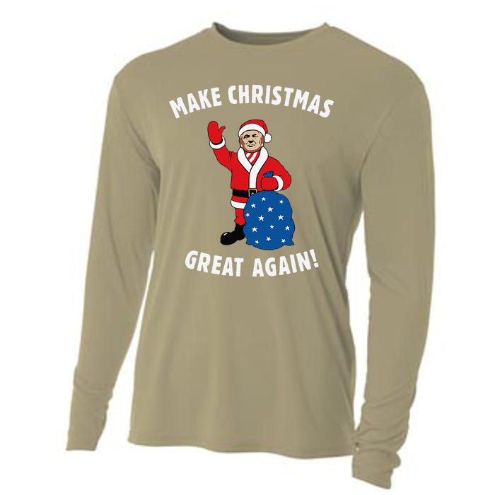 Make Christmas Great Again! Santa Trump Funny Cooling Performance Long Sleeve Crew