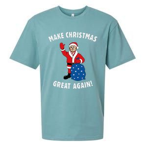 Make Christmas Great Again! Santa Trump Funny Sueded Cloud Jersey T-Shirt