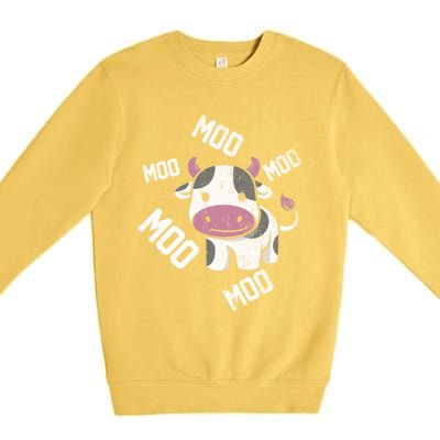 Moo Cow Gift Premium Crewneck Sweatshirt