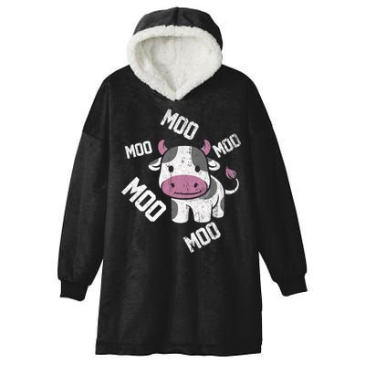 Moo Cow Gift Hooded Wearable Blanket
