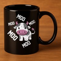 Moo Cow Gift 11oz C Handle Ceramic Mug