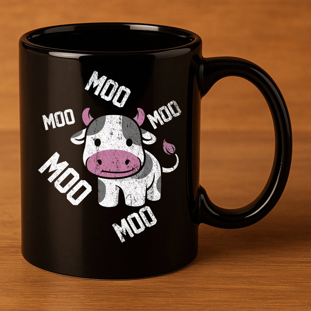 Moo Cow Gift 11oz C Handle Ceramic Mug