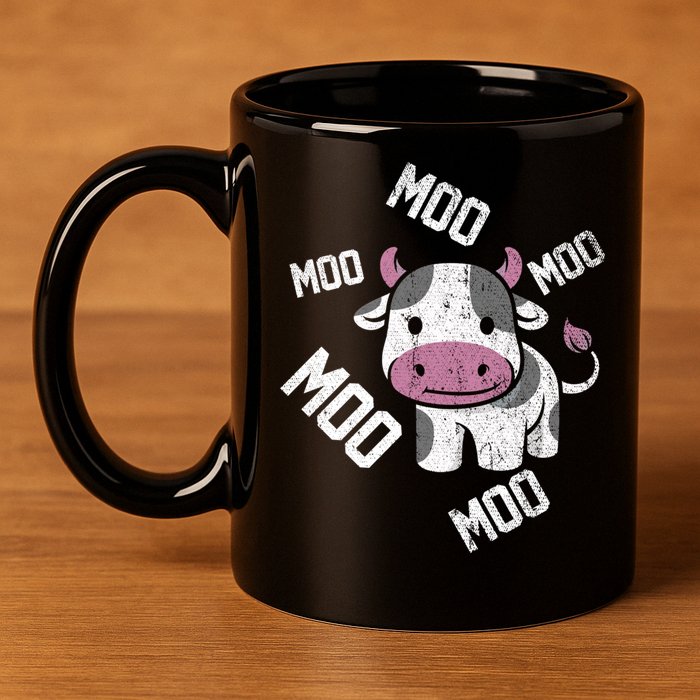 Moo Cow Gift 11oz C Handle Ceramic Mug