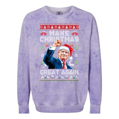 Make Christmas Great Again Funny Trump Ugly Christmas 2024 Gift Colorblast Crewneck Sweatshirt