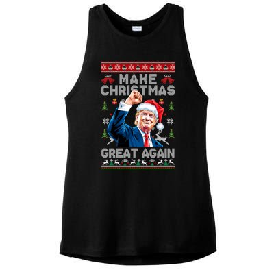 Make Christmas Great Again Funny Trump Ugly Christmas 2024 Gift Ladies PosiCharge Tri-Blend Wicking Tank