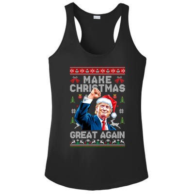 Make Christmas Great Again Funny Trump Ugly Christmas 2024 Gift Ladies PosiCharge Competitor Racerback Tank