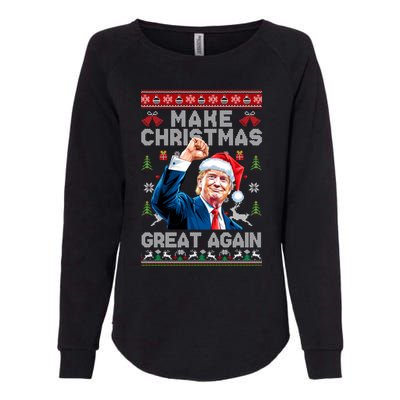 Make Christmas Great Again Funny Trump Ugly Christmas 2024 Gift Womens California Wash Sweatshirt