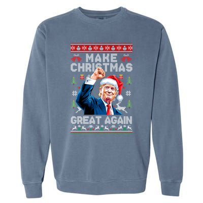 Make Christmas Great Again Funny Trump Ugly Christmas 2024 Gift Garment-Dyed Sweatshirt