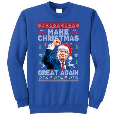 Make Christmas Great Again Funny Trump Ugly Christmas 2024 Gift Sweatshirt