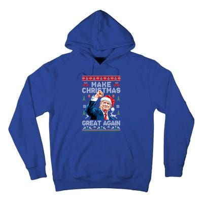 Make Christmas Great Again Funny Trump Ugly Christmas 2024 Gift Tall Hoodie