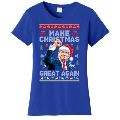 Make Christmas Great Again Funny Trump Ugly Christmas 2024 Gift Women's T-Shirt