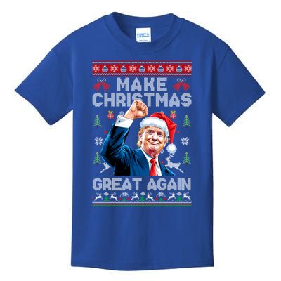 Make Christmas Great Again Funny Trump Ugly Christmas 2024 Gift Kids T-Shirt