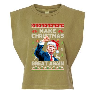 Make Christmas Great Again Funny Trump Ugly Christmas 2024 Gift Garment-Dyed Women's Muscle Tee