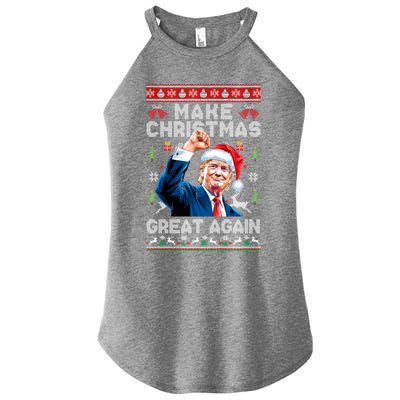 Make Christmas Great Again Funny Trump Ugly Christmas 2024 Gift Women’s Perfect Tri Rocker Tank