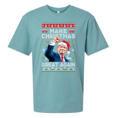 Make Christmas Great Again Funny Trump Ugly Christmas 2024 Gift Sueded Cloud Jersey T-Shirt