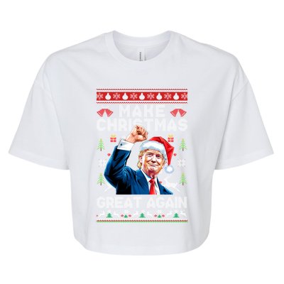 Make Christmas Great Again Funny Trump Ugly Christmas 2024 Gift Bella+Canvas Jersey Crop Tee