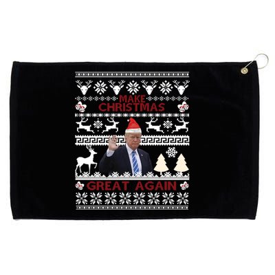 Make Christmas Great Again Trump 2024 Funny Ugly Christmas Great Gift Grommeted Golf Towel