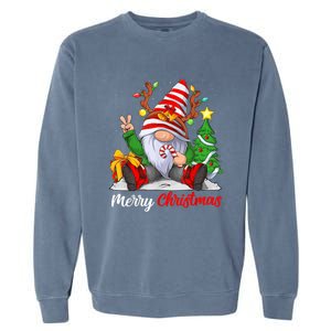 Merry Christmas Gnome Family Christmas Garment-Dyed Sweatshirt