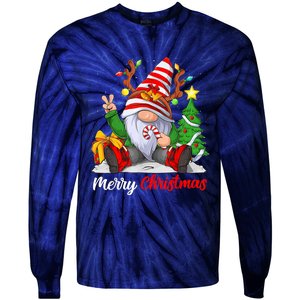 Merry Christmas Gnome Family Christmas Tie-Dye Long Sleeve Shirt