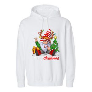 Merry Christmas Gnome Family Christmas Garment-Dyed Fleece Hoodie