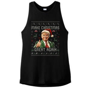 Make Christmas Great Again Santa Funny Trump Ugly Sweater Ladies PosiCharge Tri-Blend Wicking Tank