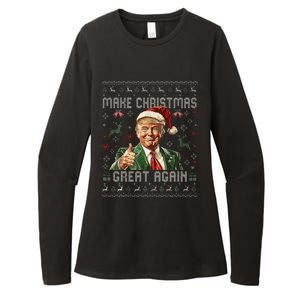 Make Christmas Great Again Santa Funny Trump Ugly Sweater Womens CVC Long Sleeve Shirt