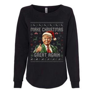 Make Christmas Great Again Santa Funny Trump Ugly Sweater Womens California Wash Sweatshirt