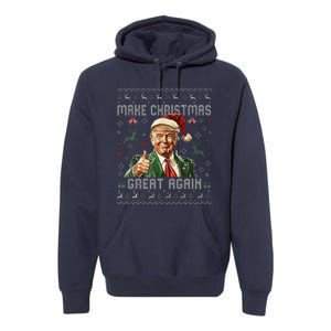 Make Christmas Great Again Santa Funny Trump Ugly Sweater Premium Hoodie