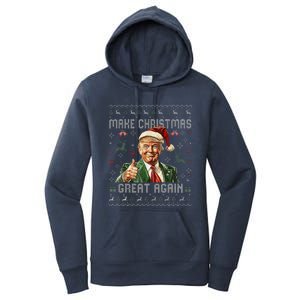 Make Christmas Great Again Santa Funny Trump Ugly Sweater Women's Pullover Hoodie