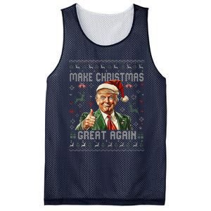 Make Christmas Great Again Santa Funny Trump Ugly Sweater Mesh Reversible Basketball Jersey Tank