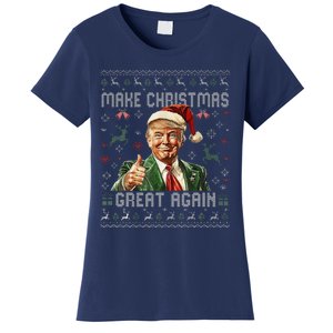 Make Christmas Great Again Santa Funny Trump Ugly Sweater Women's T-Shirt