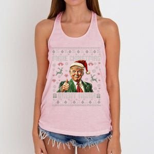 Make Christmas Great Again Santa Funny Trump Ugly Sweater Women's Knotted Racerback Tank