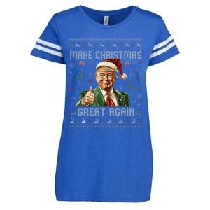 Make Christmas Great Again Santa Funny Trump Ugly Sweater Enza Ladies Jersey Football T-Shirt