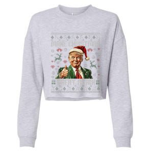 Make Christmas Great Again Santa Funny Trump Ugly Sweater Cropped Pullover Crew