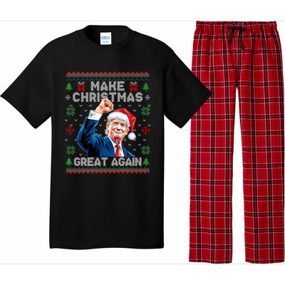 Make Christmas Great Again Funny Trump Ugly Christmas 2024 Gift Pajama Set